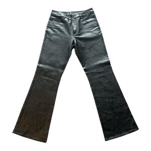 Manager Vintage Y2K Faux Leather Flare Leg Pants Women’s Size 29 Made in Korea
